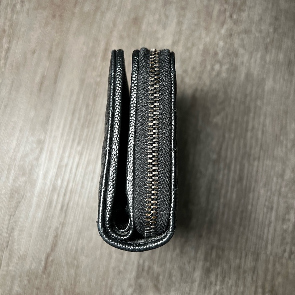 YSL Saint Laurent Cassandra Compact Wallet Black Calfskin Leather Black Hardware - Picture 4 of 15